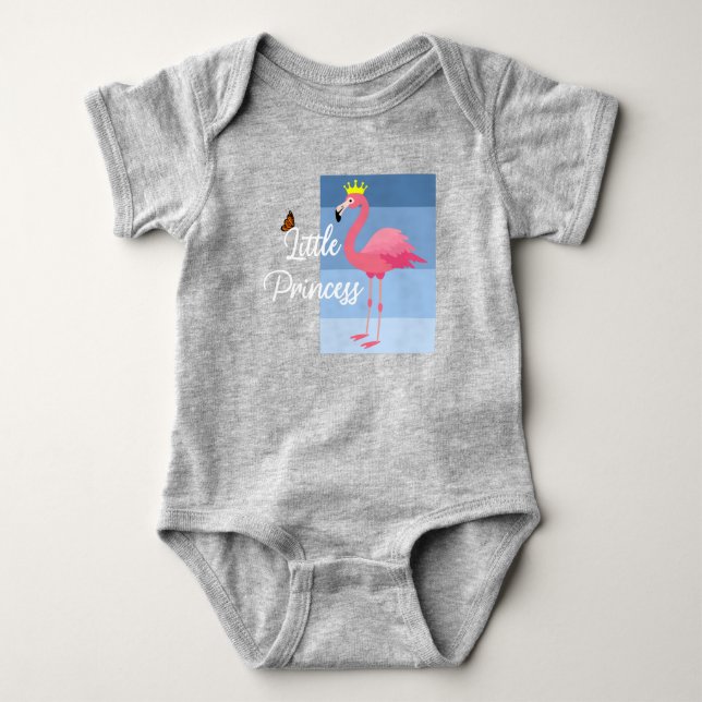 Liten prinsessa rosa flamingo design - Baby tröja (Framsida)