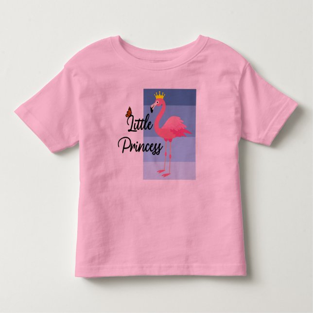 Liten prinsessa rosa flamingo design - Toddler Fin T Shirt (Framsida)