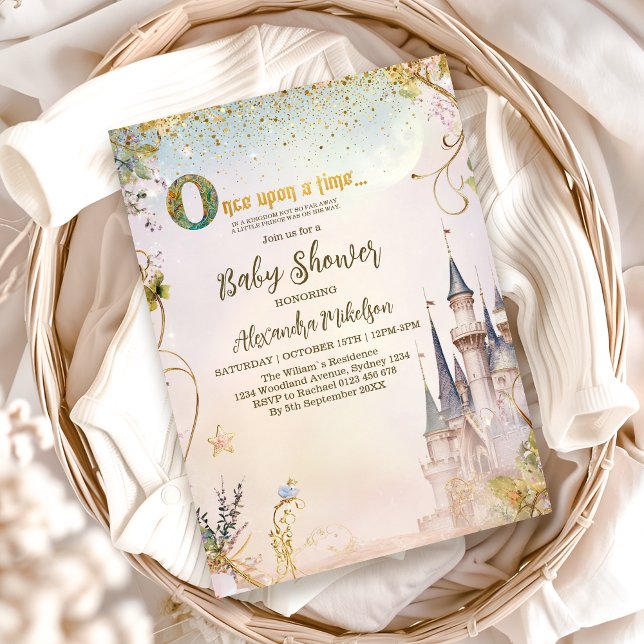 Liten prinsessa sagoslott baby shower inbjudningar (Skapare uppladdad)