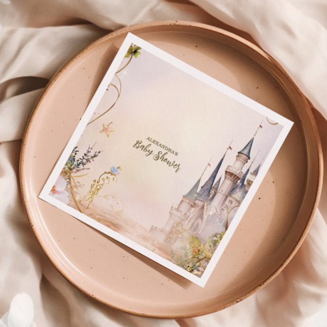 Liten prinsessa sagoslott Baby Shower Pappersservett (Skapare uppladdad)