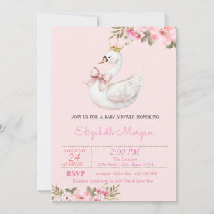 Liten prinsessa, Svanbåge Baby Shower Inbjudningar