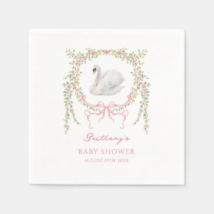 Liten prinsessa Svanflicka Baby Shower Pappersservett