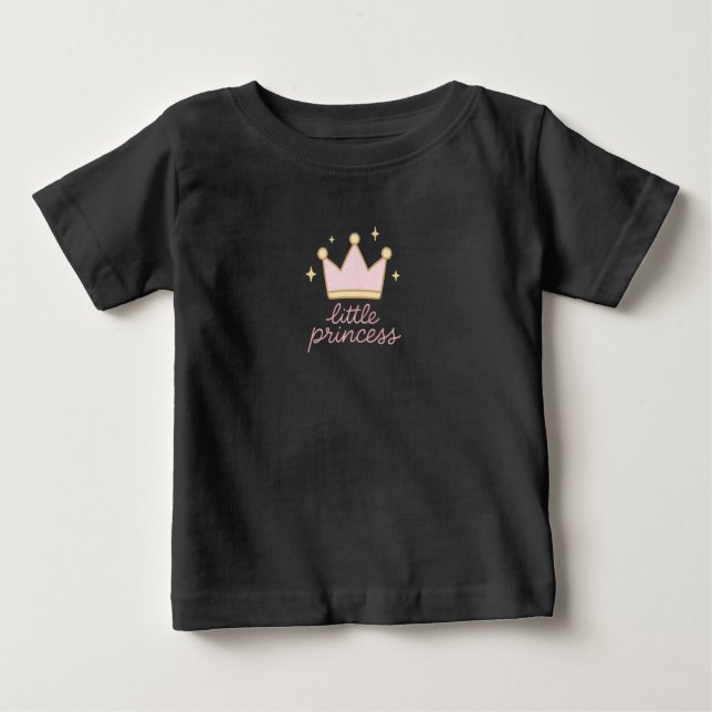 “Liten prinsessa t-shirt – söt rosa krona design  (Framsida)