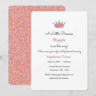 Liten prinsessinbjudan, roséguld inbjudan