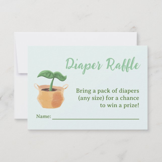 Liten prout Diaper Raffle Baby Shower Card Inbjudningar (Framsida)
