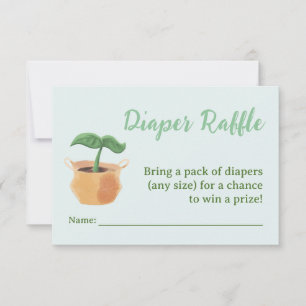 Liten prout Diaper Raffle Baby Shower Card Inbjudningar