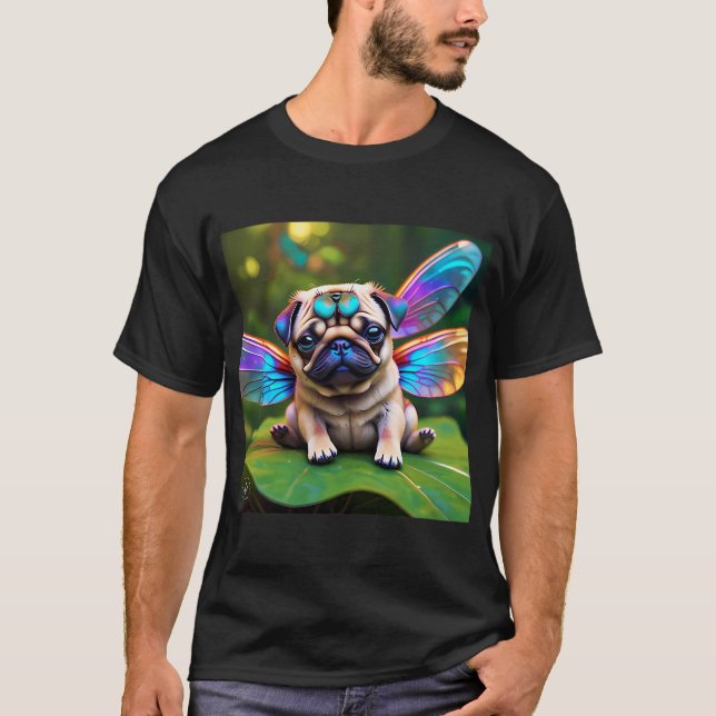 Liten puggsvärta t shirt (Framsida)