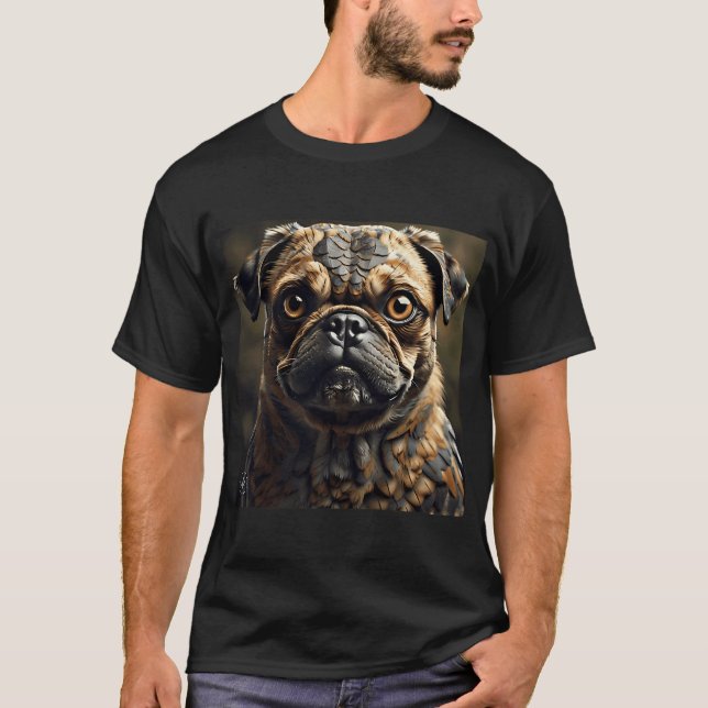 Liten Puggy Raptor T Shirt (Framsida)