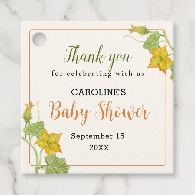 liten pumkin vine mönster gåvor etiketter (Framsida)