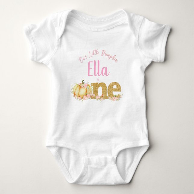 Liten pumpa 1-årsdag Ensits T Shirt (Framsida)