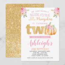 Liten pumpa 2-års inbjudan