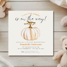 Liten pumpa akvarell Baby shower inbjudan