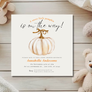 Liten pumpa akvarell Baby shower inbjudan