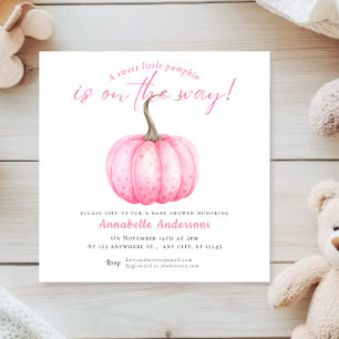 Liten pumpa akvarell Baby shower inbjudan