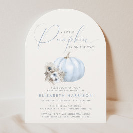 Liten Pumpa Akvarell Babypojke Shower Båge Inbjudningar