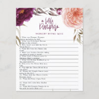 Liten pumpa akvarell blomster baby shower spel