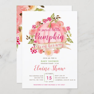 liten pumpa är på gång med babyduschen inbjudningar