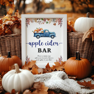 Liten Pumpa Baby Shower Apple Cider Bar Skylt