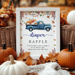 Liten Pumpa Baby Shower Blöja Lotteri Skylt