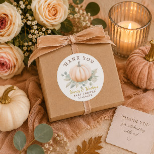 Liten pumpa baby shower favor klistermärke - Orang