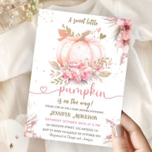 Liten pumpa baby shower flicka rosa boho rustik