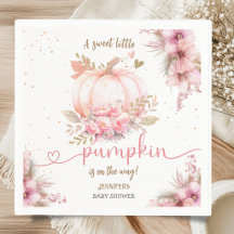 Liten Pumpa Baby Shower Flicka Rosa Boho Rustik