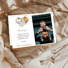 Liten Pumpa Baby Shower Foto Tackkort Julkort