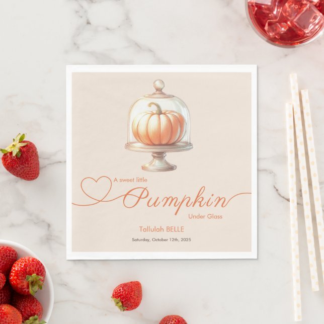 Liten Pumpa Baby Shower – Höst Chic Pappersservett (Insitu)