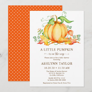 Liten pumpa baby shower-inbjudan inbjudningar