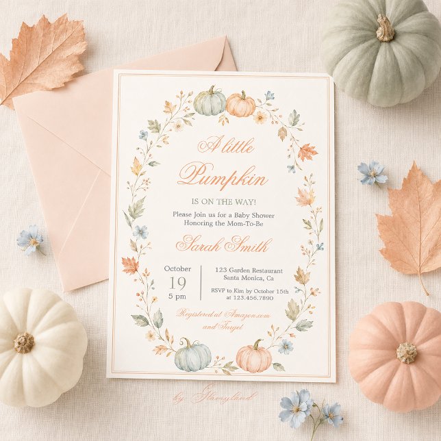 Liten Pumpa Baby Shower Inbjudningar (Skapare uppladdad)