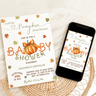 Liten Pumpa Baby Shower Inbjudningar