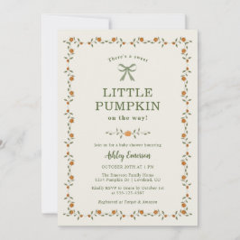 Liten pumpa-baby shower inbjudningar