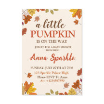 Liten pumpa baby shower inbjudningskort