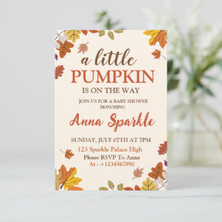 Liten pumpa baby shower inbjudningskort