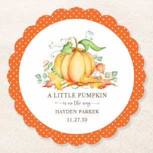 Liten pumpa baby shower pappers tallrik underlägg papper