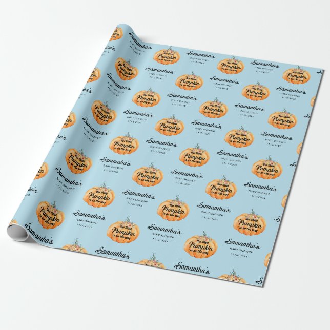 Liten Pumpa Baby Shower Presentpapper (Utrullad)