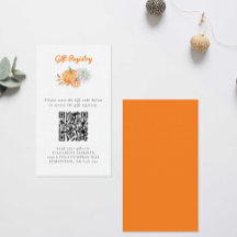 Liten pumpa baby shower presentregister QR-kod