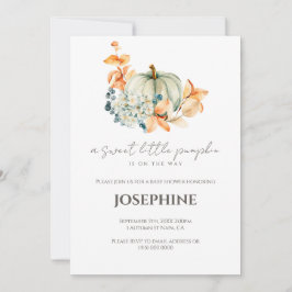 Liten Pumpa Baby Shower QR-presentregister Inbjudningar