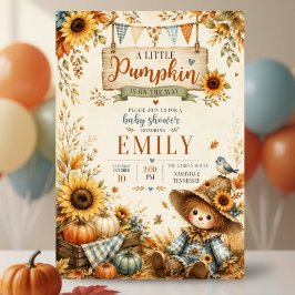 Liten pumpa baby shower skrämma solros inbjudningar