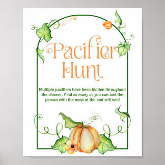 Liten pumpa baby shower smultronjakt spelskylt poster