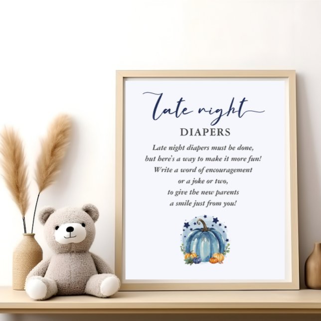 Liten pumpa Baby Shower-spel Sängvätning blöjor Poster (Skapare uppladdad)