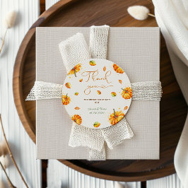 Liten pumpa baby shower tack runt klistermärke
