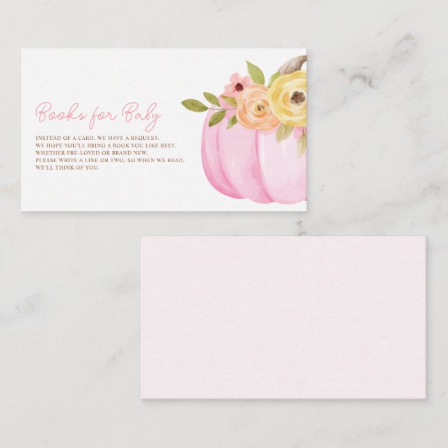 Liten Pumpa Baby Shower Tilläggskort (Fram/baksida)