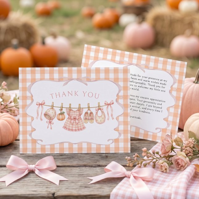 Liten Pumpa Babyflicka Baby Shower Tack Kort (Skapare uppladdad)
