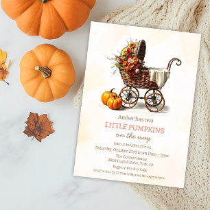 Liten Pumpa Babyvagn Bebis Duscha Inbjudningar