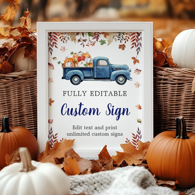 Liten Pumpa Bebis Shower Anpassad Skylt (Little Pumpkin Baby Shower Custom Sign)