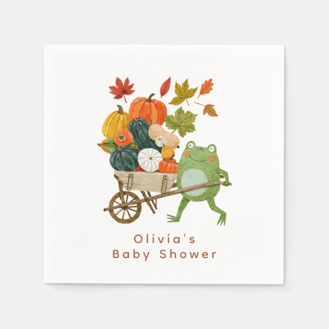 Liten Pumpa Bebis Shower Pappersservett (Framsidan)