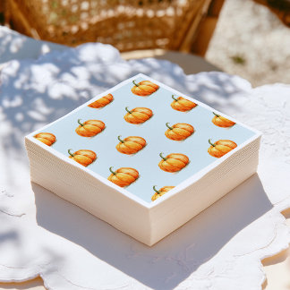 Liten Pumpa Blå Pojke Baby Shower Pappersservett