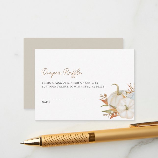 Liten pumpa blöja lotteri inklusionskort tilläggskort (Fram/Back In Situ)