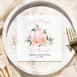 Liten Pumpa Blommig Flick Baby Shower Pappersservett
